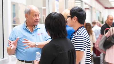 One of our veteran technicians had a great time mingling with the crowd. Photo